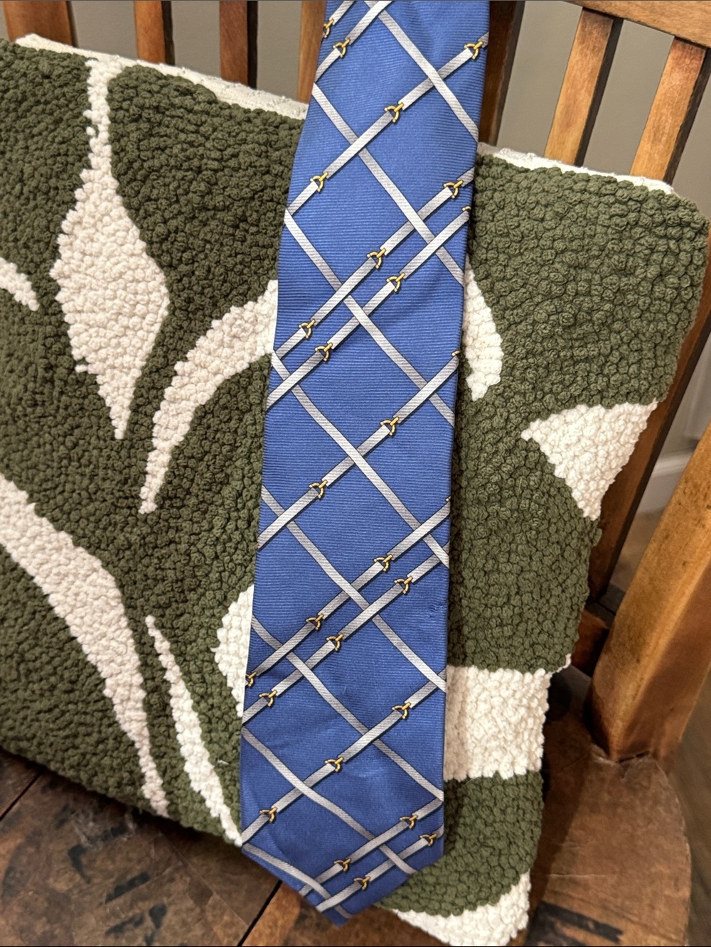 Michael Kors 100% Silk Blue Equestrian Bit Novelty Tie